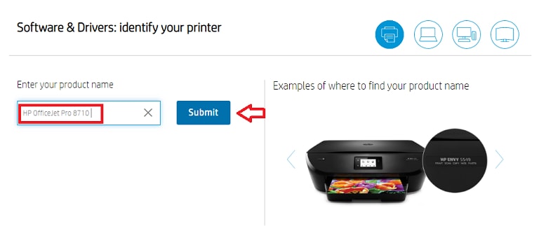 Search HP OfficeJet Pro 8710 for Driver