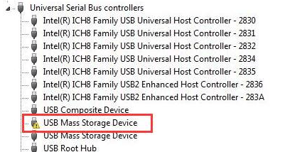 Select USB Mass Storage Device