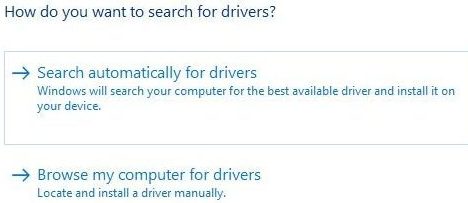 Search automatically for drivers