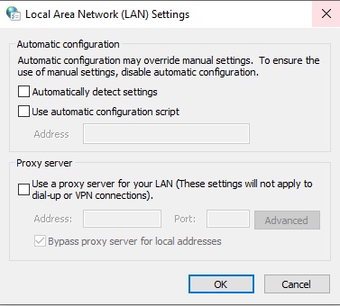 Use a proxy server for LAN