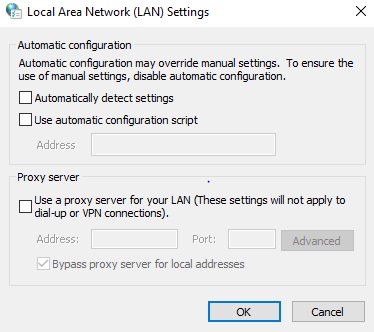 Use a proxy server for LAN