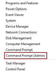 open command prompt as an admin