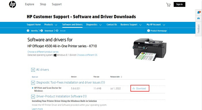 Download hp printer driver