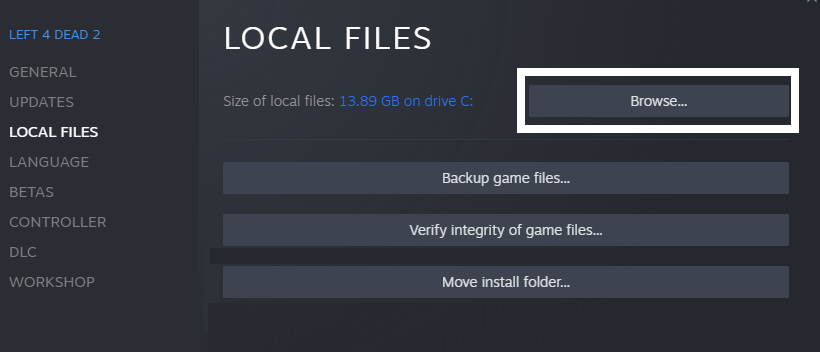 Easy Anti Cheat Open the Local Files category