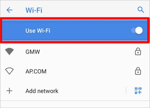 slide the toggle to turn off WiFi on your device.