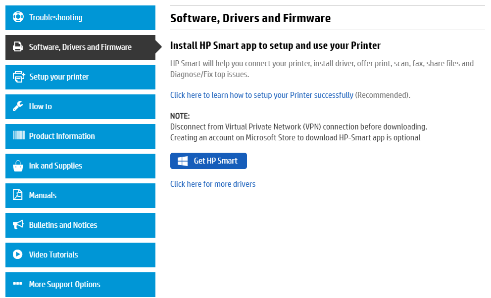 click on the Software Drivers and Firmware