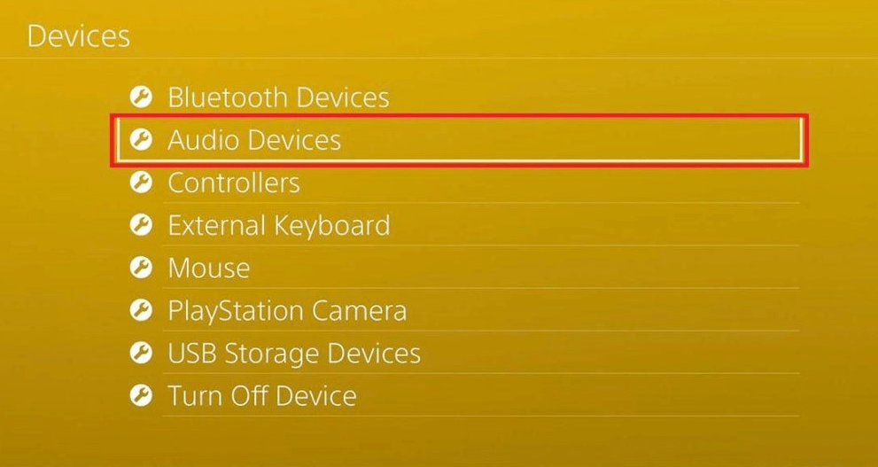 Open the PS4 settings