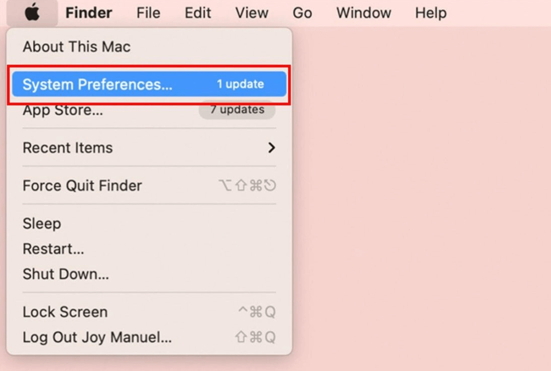 Click on the Apple logo and Select the System Preferences