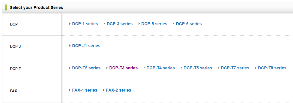 Now click on the DCP-T3 Series to select your printer series