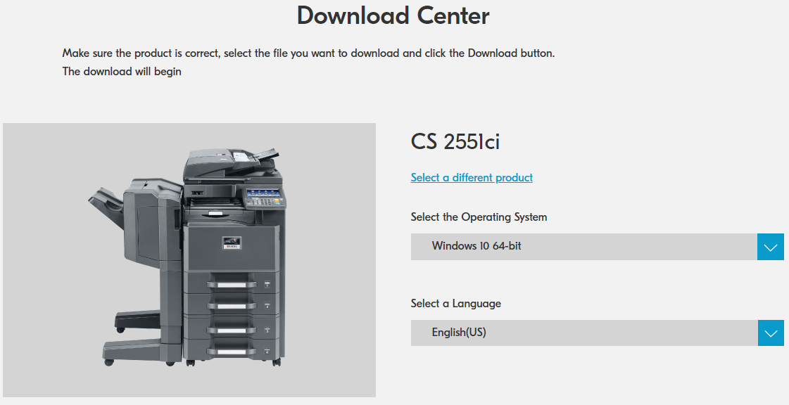 Kyocera Printers Drivers Download center and select the Operating System
