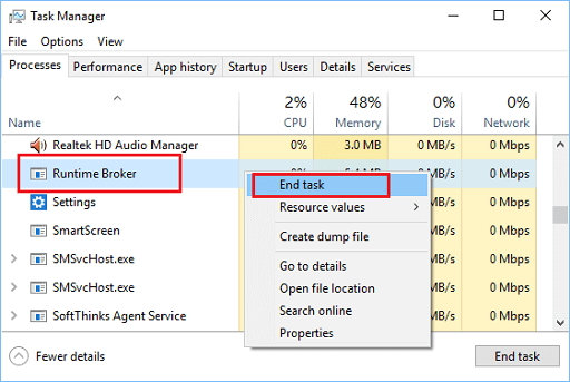 right-click on them and select the End task to close the background task