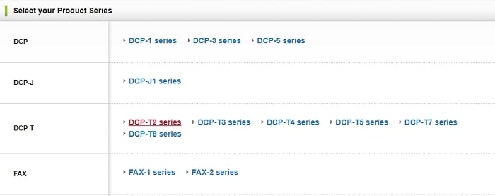 select the DCP-T2 series