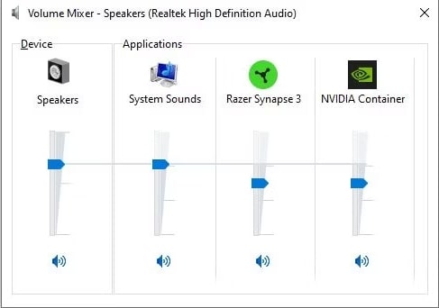 Check The Volume Levels as well as Muted Outputs