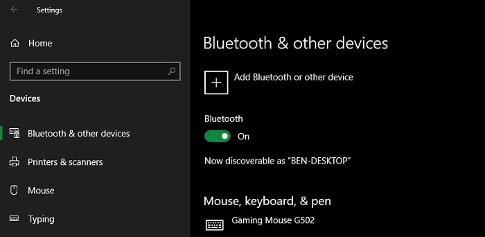 Bluetooth & Other Devices