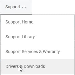 Select Drivers & Downloads from the Support drop-down menu