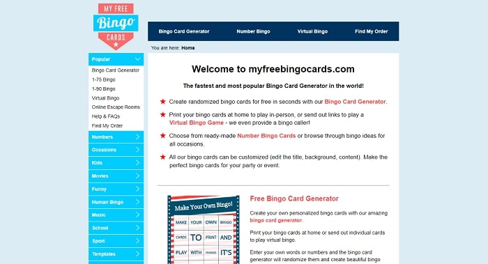 My Free Bingo Cards (Online Bingo) 