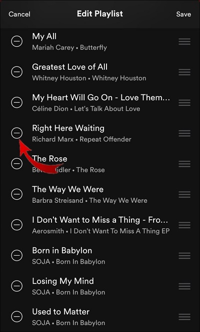 To remove a playlist