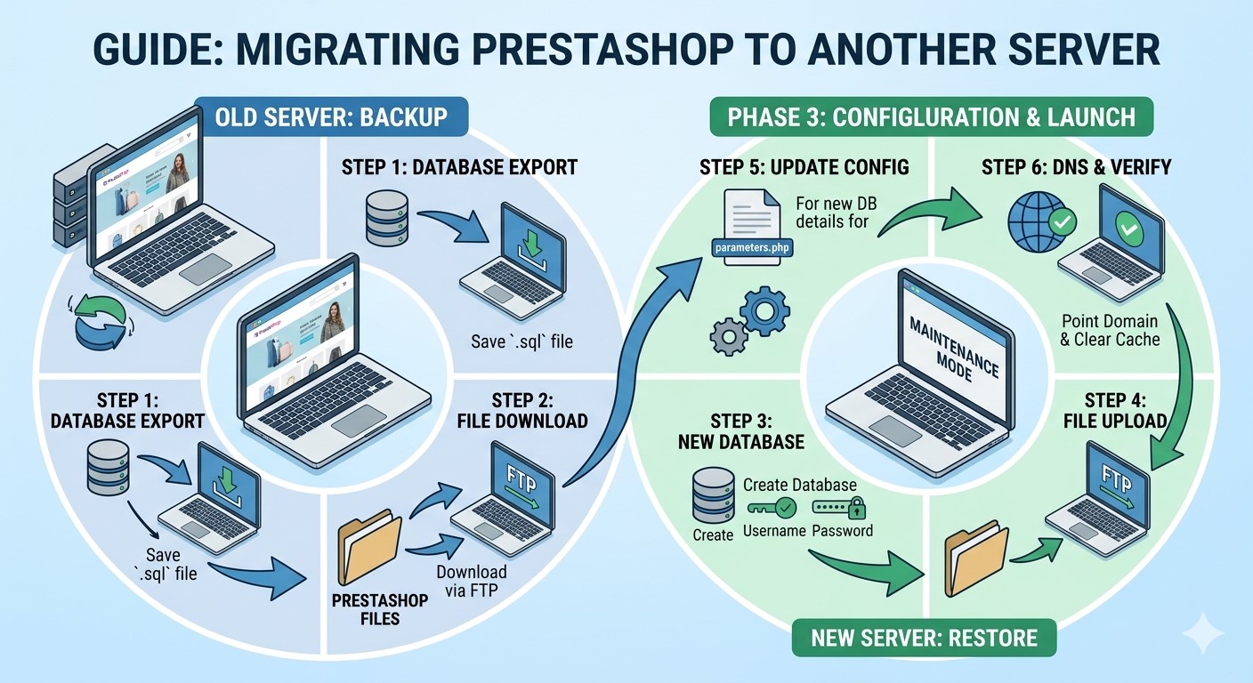 How to Move PrestaShop to Another Server?